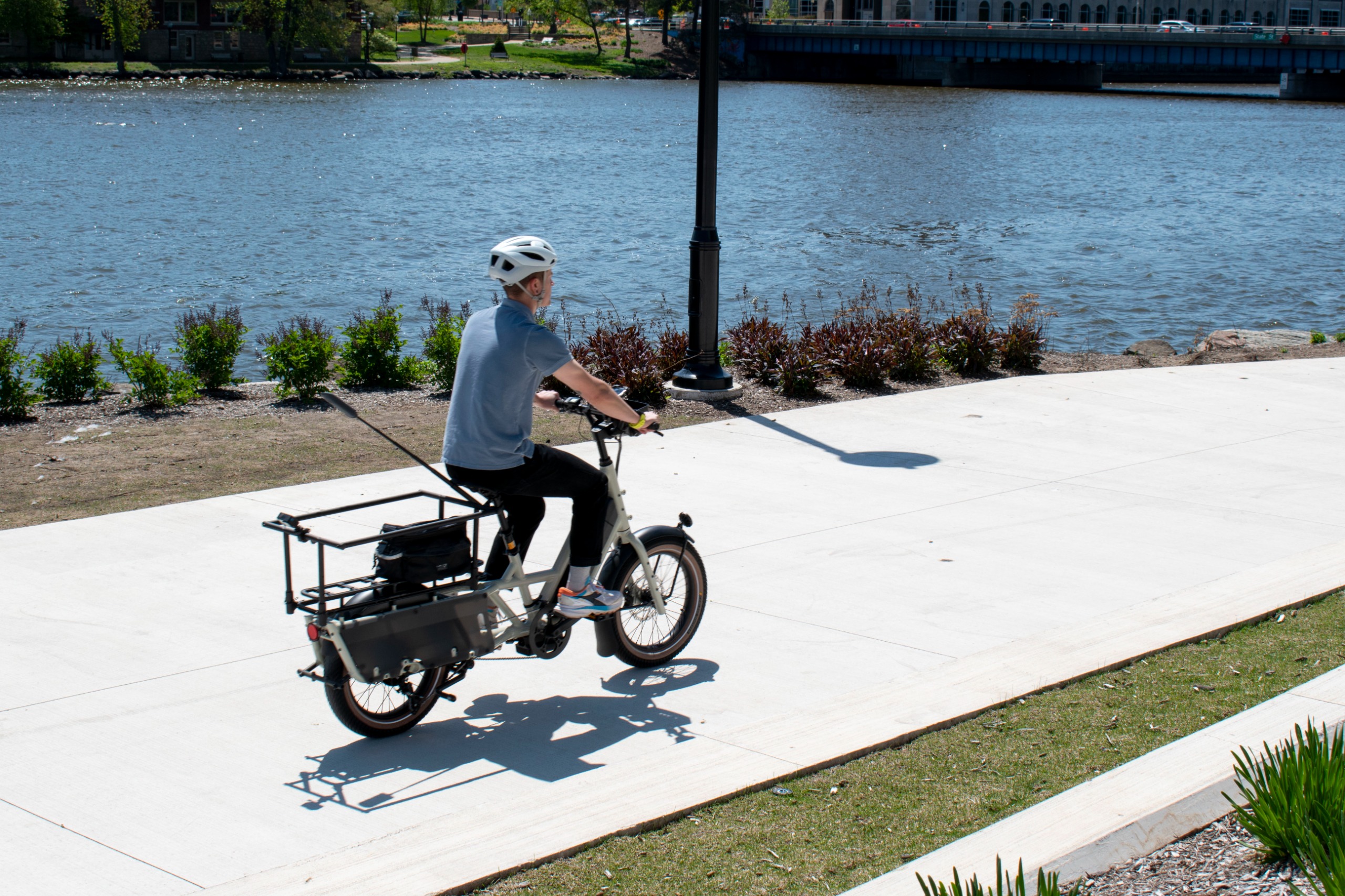 An image of the Rockford Regional Data Bike, and E-Bicycle equipped with cameras and sensors.