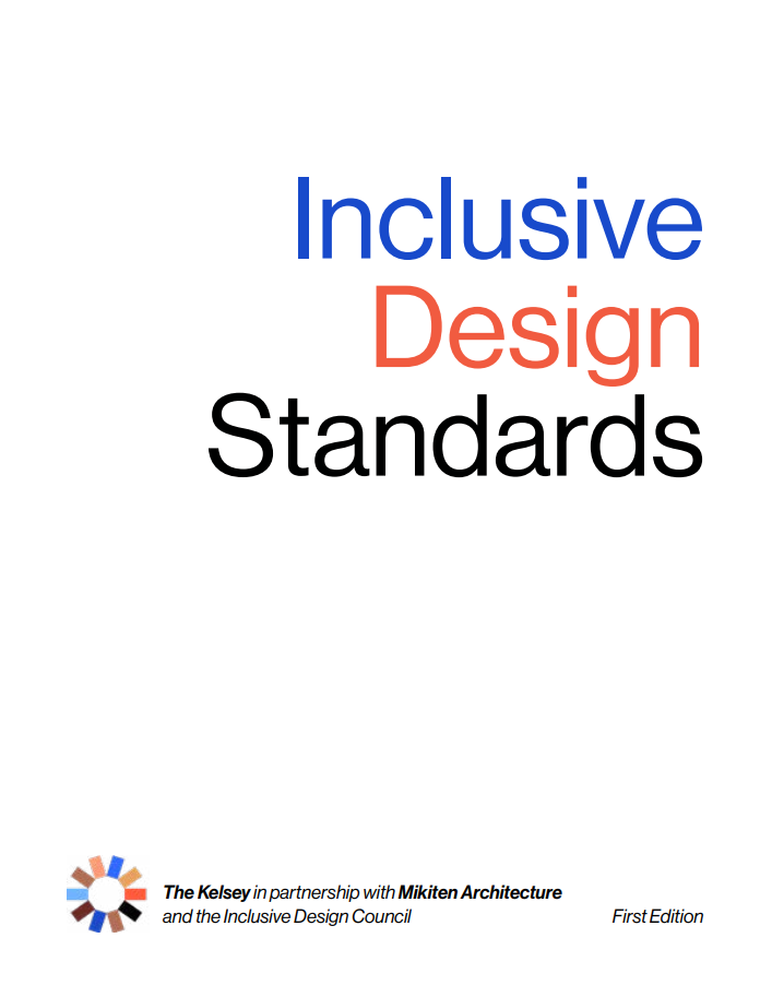 Image of a white document title page with the title The Inclusive Design Standards.